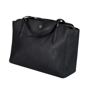 Tory Burch York Buckle Black Leather Tote